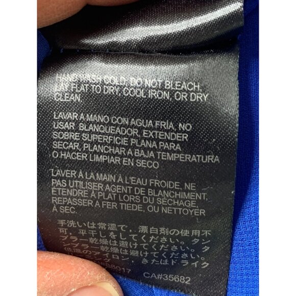 Bebe L/XL Lined Chiffon High-Low Skirt Cobalt Blue RAA10432 Stretch - Picture 5 of 8